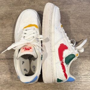 Nike Air Force 1 with Red and Green Accents